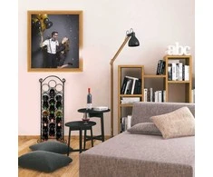 Relaxdays Vyno lentyna, 88x33x20 cm, juoda