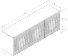 Komoda, 180 x 73 x 49 cm, Hudson, smėlio spalvos