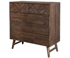 Komoda su stalčiais Ashton, 100 x 105 x 45 cm, tamsiai ruda