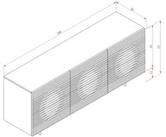 Komoda, 180 x 73 x 49 cm, Hudson, smėlio spalvos
