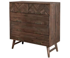 Komoda su stalčiais Ashton, 100 x 105 x 45 cm, tamsiai ruda
