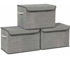 Songmics Laikymo dėžės, 38x25x25 cm, Pilka