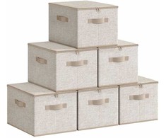 Songmics Laikymo dėžučių rinkinys, 40x30x25 cm, Smėlio spalvos