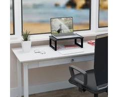 Laikiklis Relaxdays Monitoriaus stovėtojas, pramoninio stiliaus, 15x40x23 cm, juodas