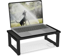 Laikiklis Relaxdays Monitoriaus stovėtojas, pramoninio stiliaus, 15x40x23 cm, juodas