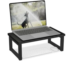 Laikiklis Relaxdays Monitoriaus stovėtojas, pramoninio stiliaus, 15x40x23 cm, juodas