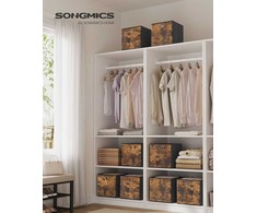 „Songmics“ laikymo dėžės, sulankstomos dėžės, audinių dėžės, komplektas 6 vnt, atviras dizainas, drabužiams, žaislams, pluoštui