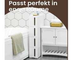 SONGMICS Nišos lentynos su ratukais, vežimėlis su 4 stalčiais, siauras