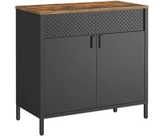 Songmics Sandėliavimo spintelė vintage ruda-juoda