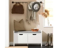 Laikymo suoliukas, SoBuy FSR63-II-W, 91x30x50 cm, baltas