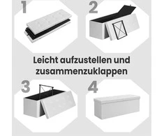 Songmics Pufas su daiktadėže, 110x38x38 cm, 300 kg talpa