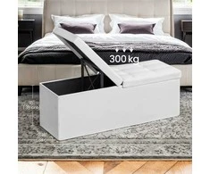 Songmics Pufas su daiktadėže, 110x38x38 cm, 300 kg talpa