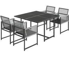 Lauko baldų komplektas Aosom Sodo baldų komplektas 5 dalių valgomojo komplektas 120x120x72 cm pilka plienas