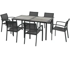 Lauko baldų komplektas Aosom Sodo baldų komplektas 150x87x72 cm Pilka Plienas