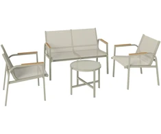 Lauko baldų komplektas Aosom Sodo baldų komplektas 112,5x68x74 cm Žalias Metalas