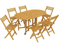 Lauko baldų komplektas Aosom Sodo baldų komplektas 150x90x74 cm Natūrali mediena Akacijos mediena
