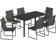 Lauko baldų komplektas Aosom Sodo baldų komplektas 150x80x73 cm juodas, plienas