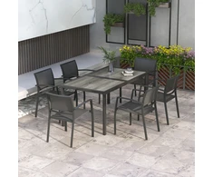 Lauko baldų komplektas Aosom Sodo baldų komplektas 150x87x72 cm Pilka Plienas