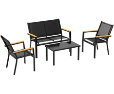 Lauko baldų komplektas Aosom Sodo baldų komplektas 110x63,5x84 cm Juodas metalas