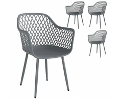 Lauko baldų komplektas Aosom Sodo kėdžių komplektas 56x51x84 cm Tamsiai pilka Plastikas