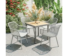Lauko baldų komplektas Aosom Sodo kėdžių komplektas 56x51x84 cm Pilka Plastikas
