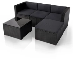 Lauko baldų komplektas Juskys Poilsio komplektas Homestar Punta Cana M Sofa 178x69x65 cm juoda/tamsiai pilka