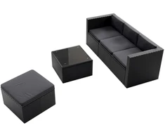 Lauko baldų komplektas Juskys Poilsio komplektas Homestar Punta Cana M Sofa 178x69x65 cm juoda/tamsiai pilka