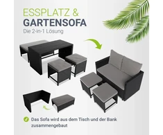 Lauko baldų komplektas Juskys Sodo baldų komplektas Jamaika 2-in-1 juoda/pilka