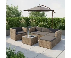 Lauko baldų komplektas Juskys Sodo poilsio komplektas Punta Cana M sofa 178x69x65 cm juoda/pilka