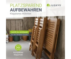 Lauko baldų komplektas Juskys Sodo valgomojo komplektas Rimini, 5 dalių, stalas 120x57,5x74 cm, 4 kėdės, akacijos mediena