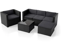Lauko baldų komplektas Juskys Svetainės komplektas Punta Cana M sofa 178x69x65 cm juoda/tamsiai pilka