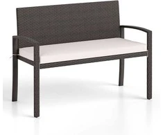 Promotions Lauko dvivietė sofa, 56x110x84 cm, ruda, smėlio spalvos
