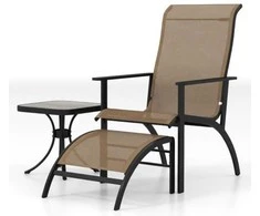 Promotions Lauko baldų komplektas, 5 dalių Adirondack kėdžių komplektas su pufais ir šoniniu staliuku, 83x65x106 cm, kavos spalvos