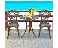 Lauko baldų komplektas Promotions Bistro komplektas, liejamas aliuminis, 59.9x65x85.3 cm, senovinė vario spalva