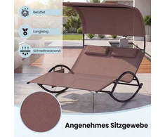 Lauko baldų komplektas Promotions Gultas 182x137x165 cm Rudos spalvos metalas