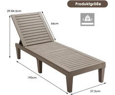 Lauko baldų komplektas Promotions Gultas su stalu 190x57,5x29 cm Rudas Reguliuojama atlošo dalis