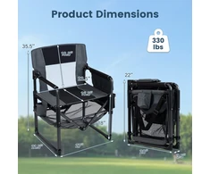 Lauko baldų komplektas Promotions Kempingo kėdė 68,5x55x90 cm juoda/pilka