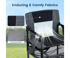 Lauko baldų komplektas Promotions Kempingo kėdė 68,5x55x90 cm juoda/pilka