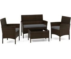 Lauko baldų komplektas Promotions Lauko poilsio baldų komplektas 100.3x57.2x81.3 cm Pilkas ratanas