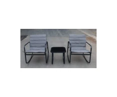 Lauko baldų komplektas Promotions Lauko bistro komplektas, 3 dalių sūpynių komplektas, 73x61x79 cm, pilka, metalas ir audinys