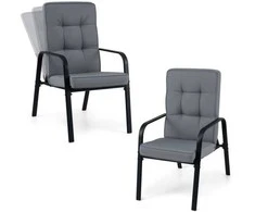 Promotions Lauko kėdžių komplektas, 2 vnt., 81x56x60/101 cm, pilka, metalas