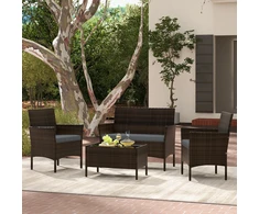 Lauko baldų komplektas Promotions Lauko poilsio baldų komplektas 100.3x57.2x81.3 cm Pilkas ratanas