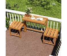 Lauko baldų komplektas Promotions Lauko suoliukas 3-in-1 konvertuojamas akacijos mediena 54,6x90,2x80 cm natūrali baldai
