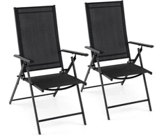 Lauko baldų komplektas Promotions Lauko sulankstomos kėdės rinkinys 79x57x80 cm juodos spalvos audinys