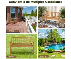 Lauko baldų komplektas Promotions Lauko suoliukas 2 asmenims 122x56x86 cm natūralus