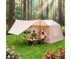 Lauko baldų komplektas Promotions Palapinė stovyklavimui 253x213x183 cm Chaki Oxford audinys