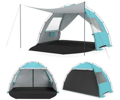 Lauko baldų komplektas Promotions Paplūdimio palapinė 259x150x160 cm Mėlyna saulės apsauga poliesteris