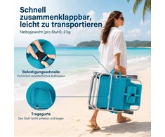 Lauko baldų komplektas Promotions Paplūdimio kėdės, 2 dalių rinkinys, 60x69x24-78,5 cm, turkio spalvos