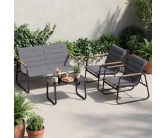 Lauko baldų komplektas Promotions Sodo baldų komplektas, 75x44x41 cm, pilka, metalinis lauko poilsio baldas