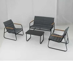 Lauko baldų komplektas Promotions Sodo baldų komplektas, 75x44x41 cm, pilka, metalinis lauko poilsio baldas